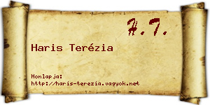 Haris Terézia névjegykártya